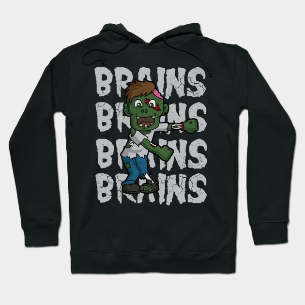 Halloween Flossing Zombie Brains Hoodie by E